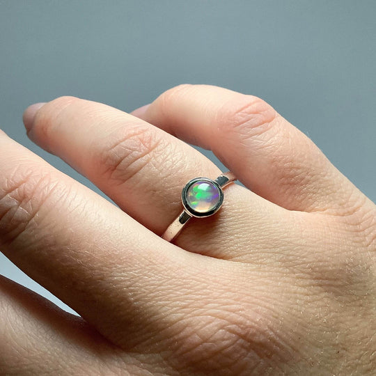 Cabochon Ethiopian Fire Opal Ring-Rocks and Gems Canada