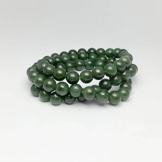 Canadian Jade Triple Wrap Beaded Bracelet-Rocks and Gems Canada