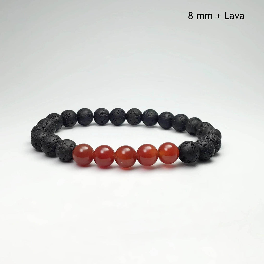 Carnelian Agate Beaded Bracelet-Rocks and Gems Canada