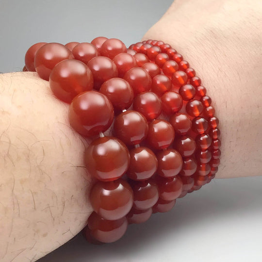 Carnelian Agate Beaded Bracelet-Rocks and Gems Canada
