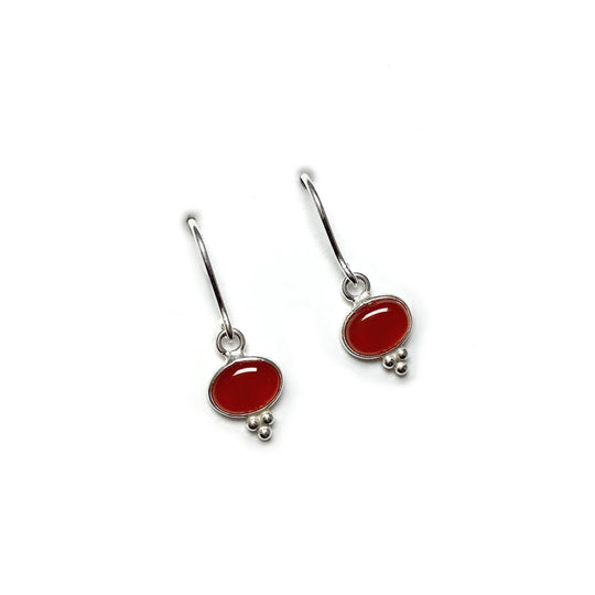Carnelian Agate Dangle Earrings-Rocks and Gems Canada