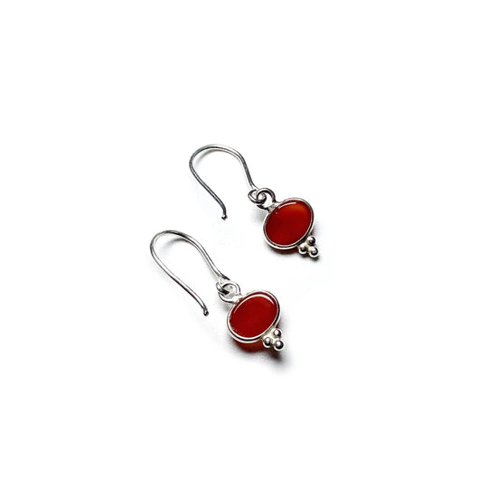 Carnelian Agate Dangle Earrings-Rocks and Gems Canada