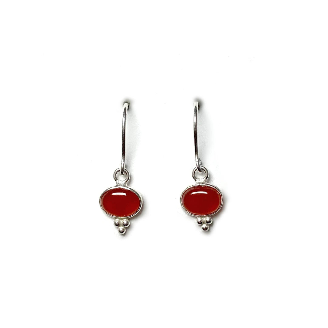 Carnelian Agate Dangle Earrings-Rocks and Gems Canada