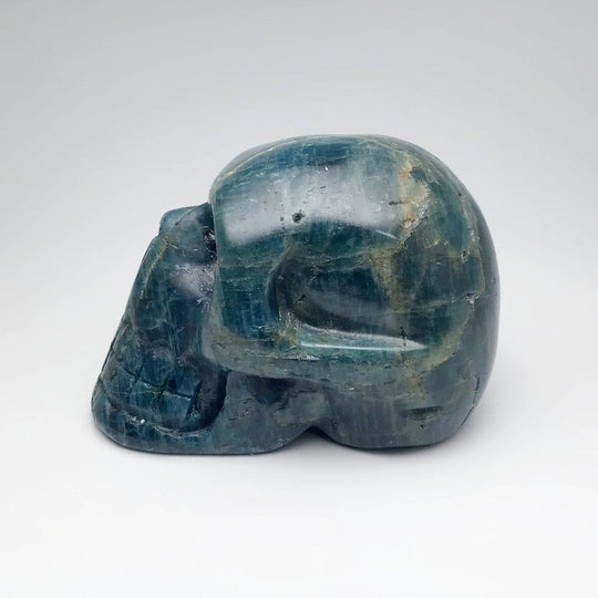 Carved Blue Apatite Skull-Rocks and Gems Canada