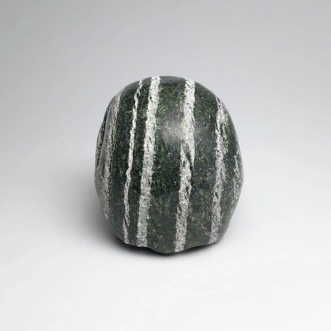 Carved Green Zebra Jasper Skull-Rocks and Gems Canada