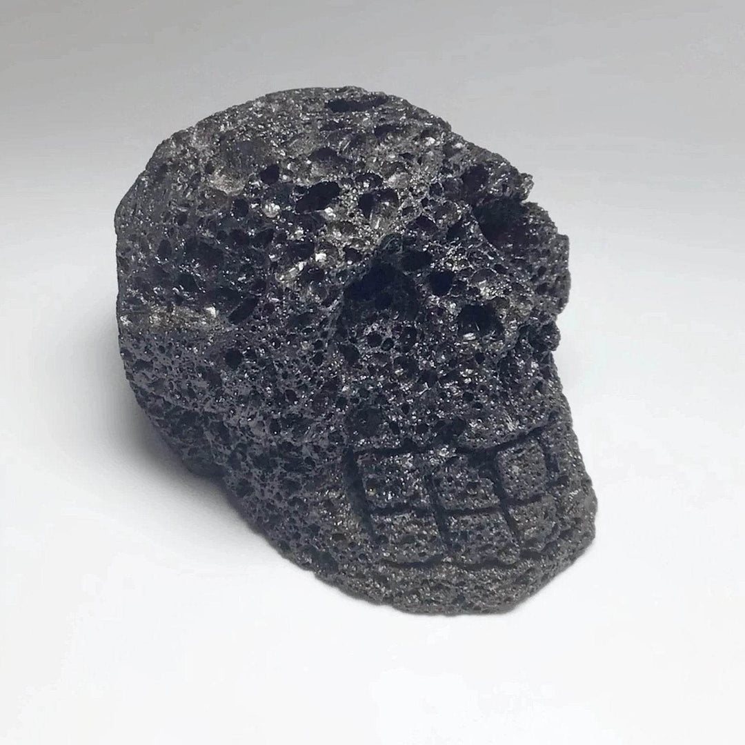 Carved Lava Stone Skull-Rocks and Gems Canada
