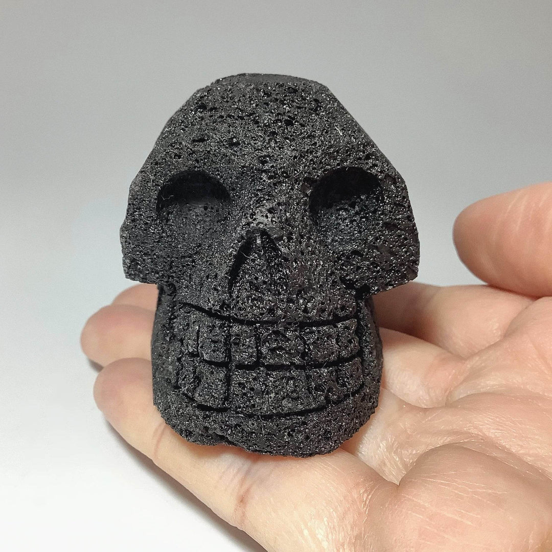 Carved Lava Stone Skull-Rocks and Gems Canada