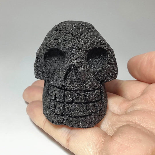 Carved Lava Stone Skull-Rocks and Gems Canada