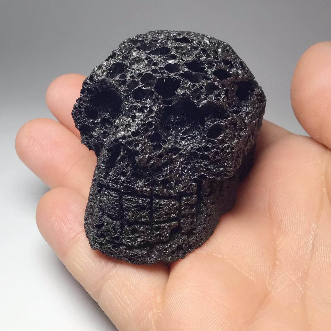 Carved Lava Stone Skull-Rocks and Gems Canada
