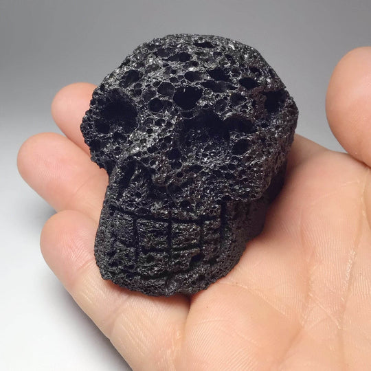 Carved Lava Stone Skull-Rocks and Gems Canada