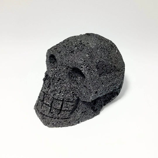 Carved Lava Stone Skull-Rocks and Gems Canada