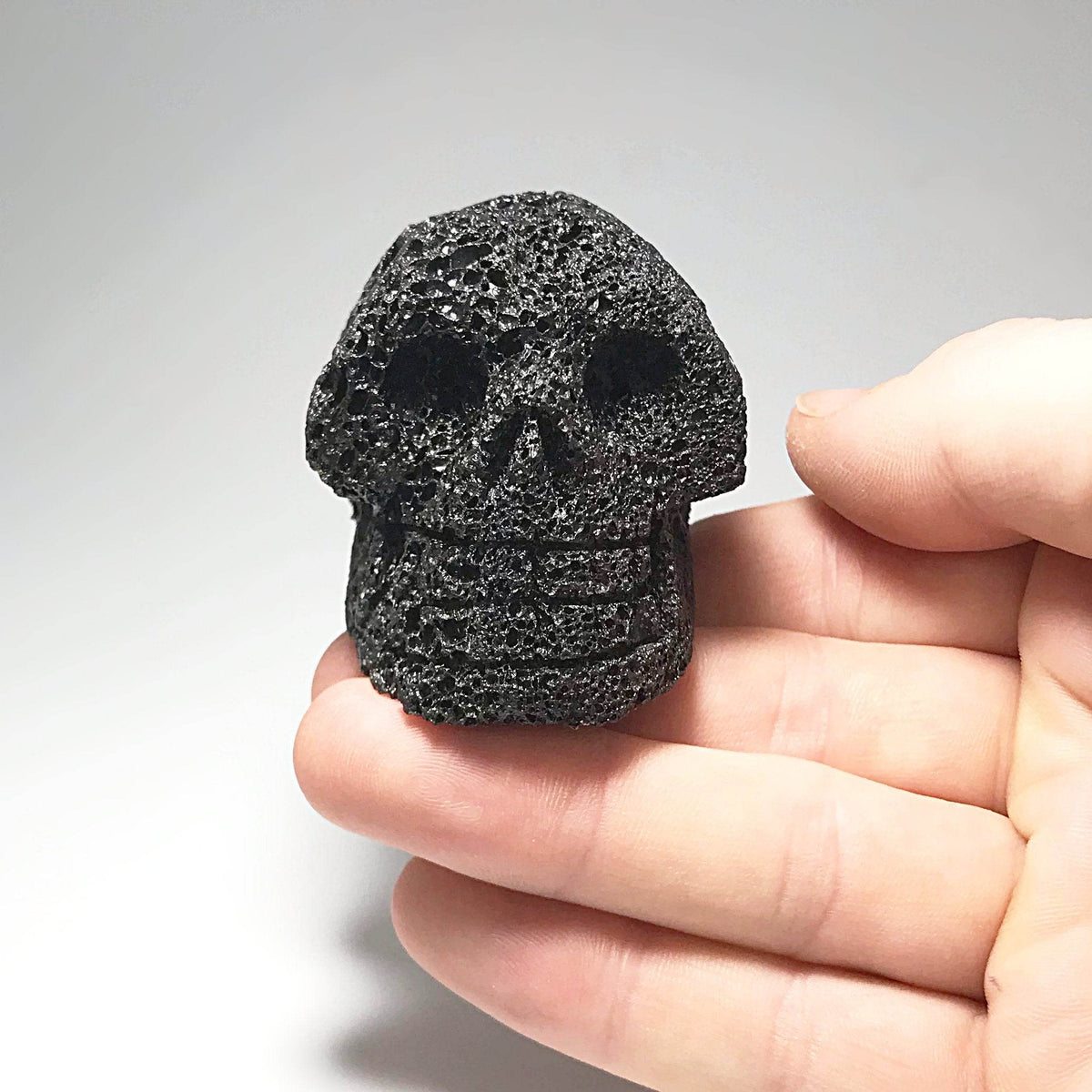 Carved Lava Stone Skull-Rocks and Gems Canada