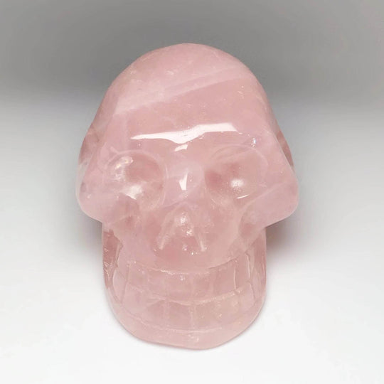 Carved Rose Quartz Skull-Rocks and Gems Canada