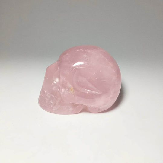 Carved Rose Quartz Skull-Rocks and Gems Canada