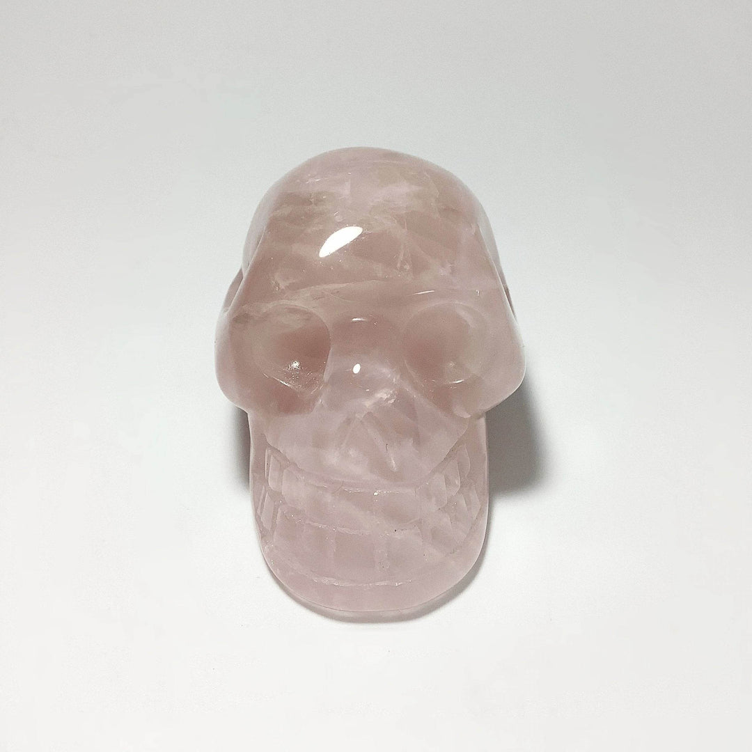 Carved Rose Quartz Skull-Rocks and Gems Canada