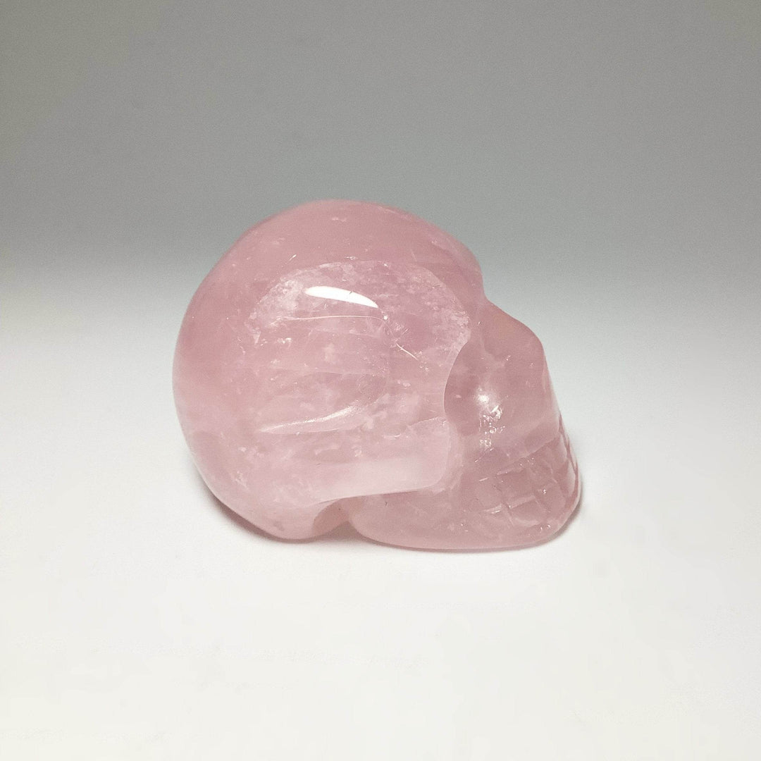 Carved Rose Quartz Skull-Rocks and Gems Canada