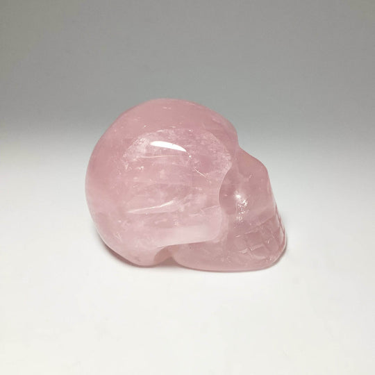 Carved Rose Quartz Skull-Rocks and Gems Canada