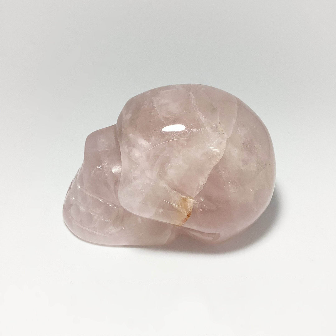 Carved Rose Quartz Skull-Rocks and Gems Canada