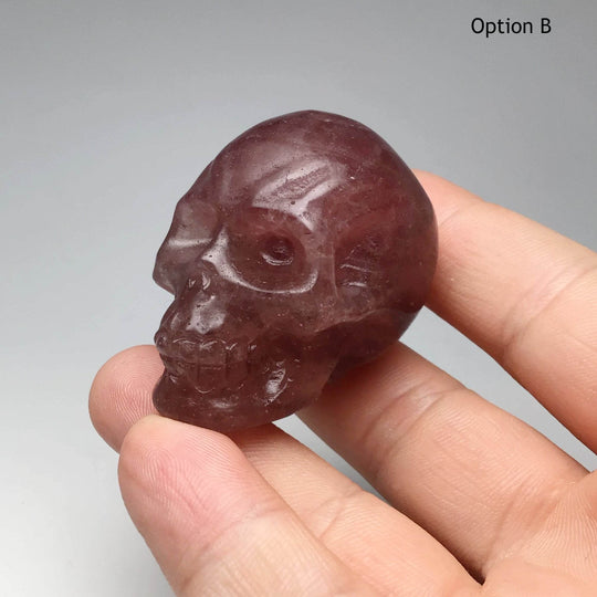 Carved Strawberry Quartz Skull-Rocks and Gems Canada
