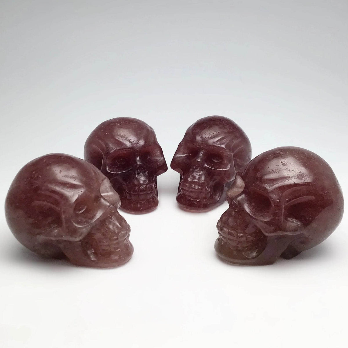Carved Strawberry Quartz Skull-Rocks and Gems Canada