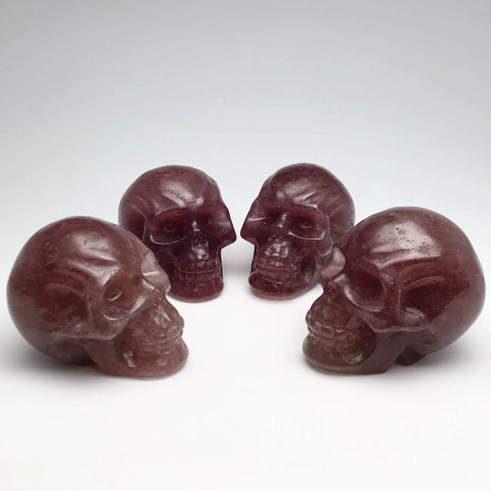 Carved Strawberry Quartz Skull-Rocks and Gems Canada