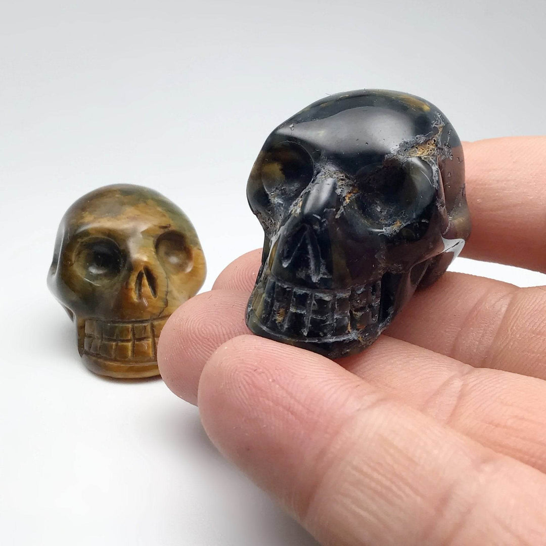 Carved Tiger Eye Skull-Rocks and Gems Canada