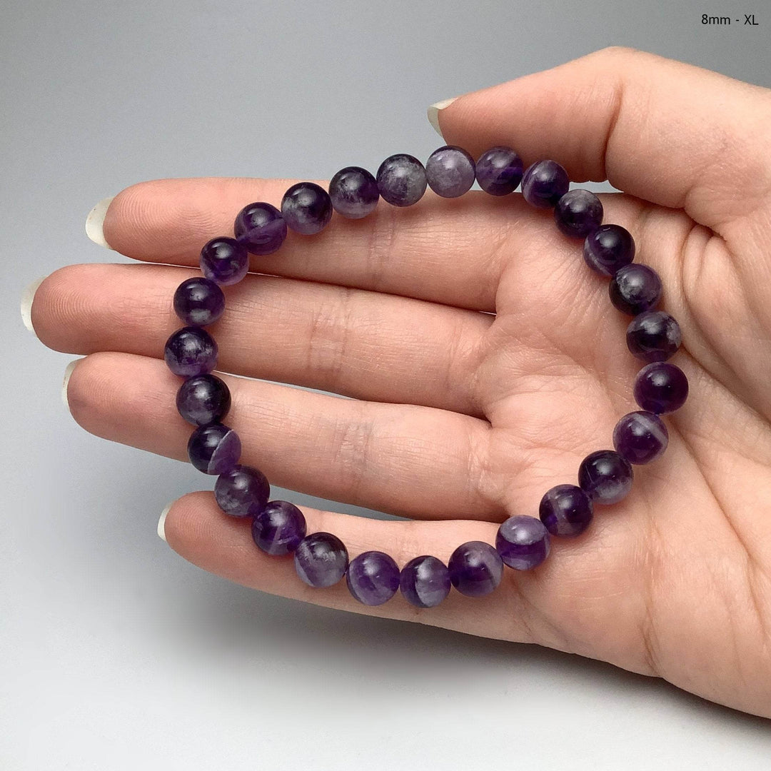 Chevron Amethyst Beaded Bracelet-Rocks and Gems Canada