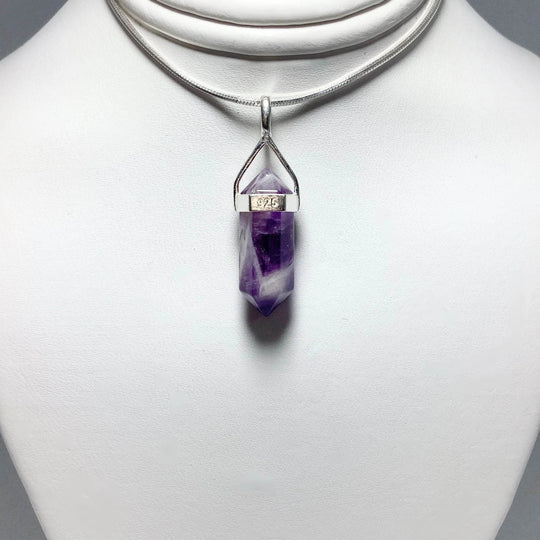 Chevron Amethyst Double Terminated Point Pendant-Rocks and Gems Canada