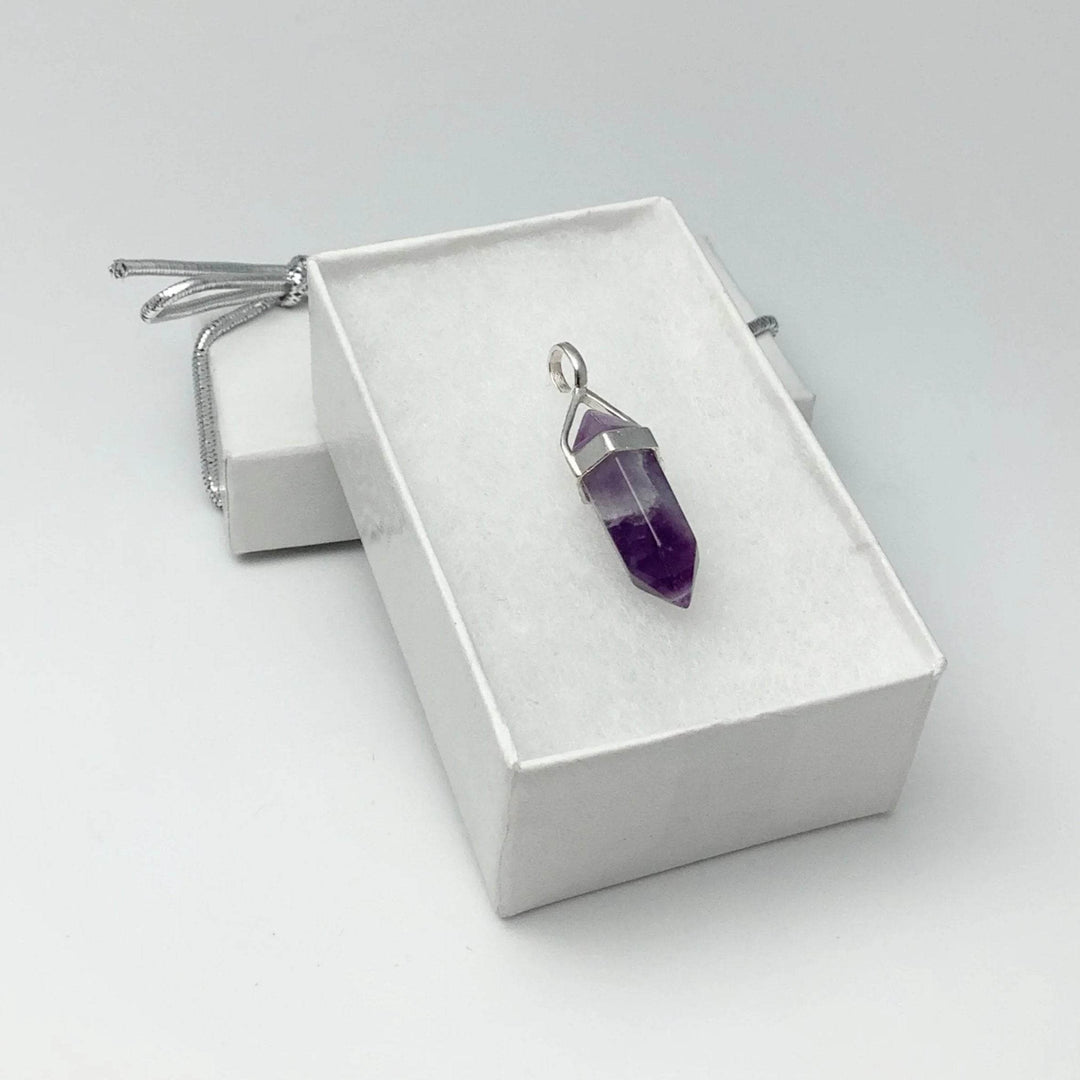 Chevron Amethyst Double Terminated Point Pendant-Rocks and Gems Canada