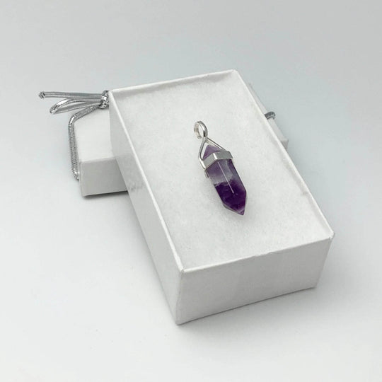 Chevron Amethyst Double Terminated Point Pendant-Rocks and Gems Canada