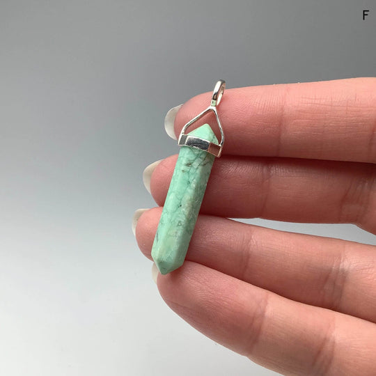 Chrysoprase Double Terminated Point Pendant-Rocks and Gems Canada