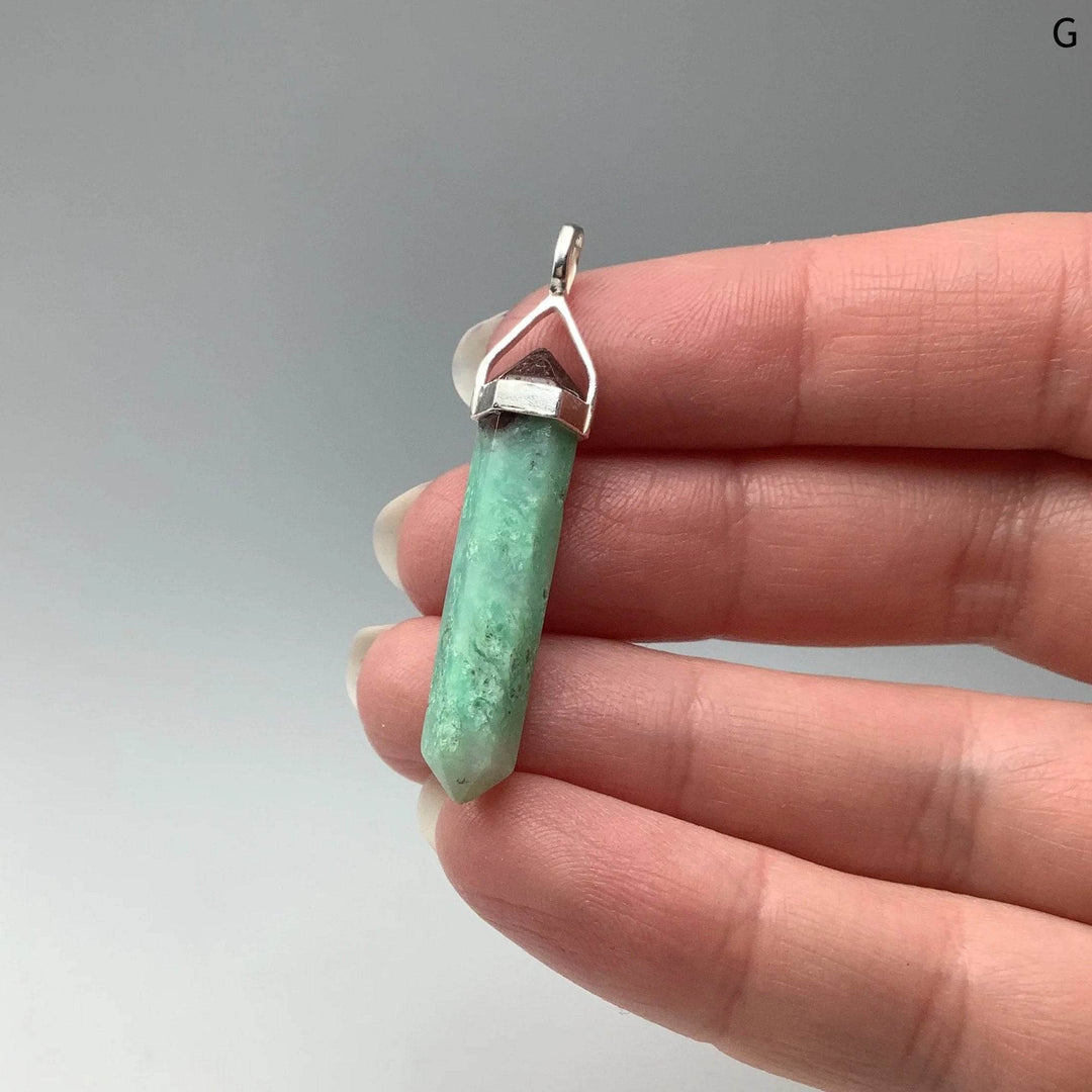 Chrysoprase Double Terminated Point Pendant-Rocks and Gems Canada