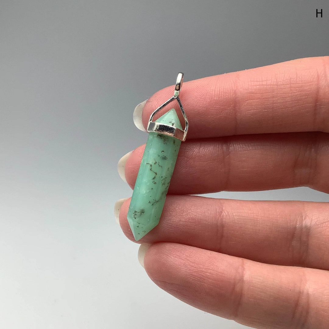 Chrysoprase Double Terminated Point Pendant-Rocks and Gems Canada