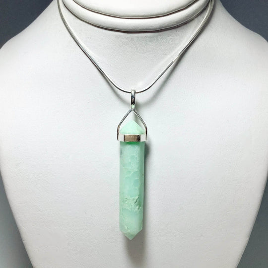 Chrysoprase Double Terminated Point Pendant-Rocks and Gems Canada