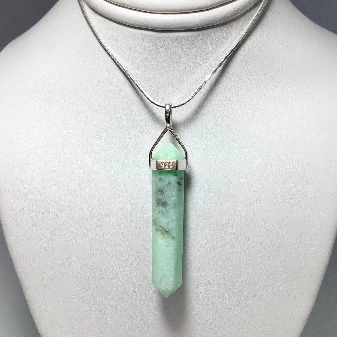 Chrysoprase Double Terminated Point Pendant-Rocks and Gems Canada