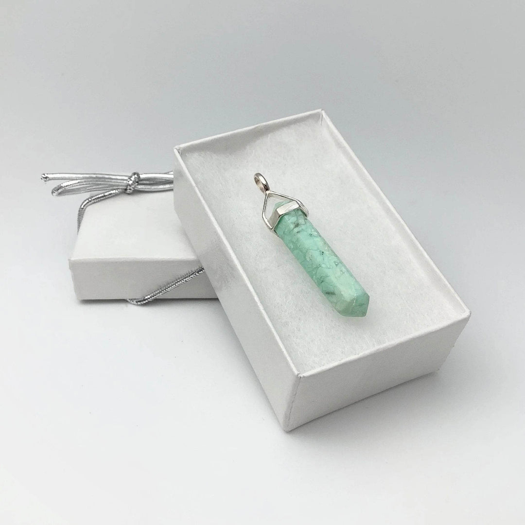 Chrysoprase Double Terminated Point Pendant-Rocks and Gems Canada