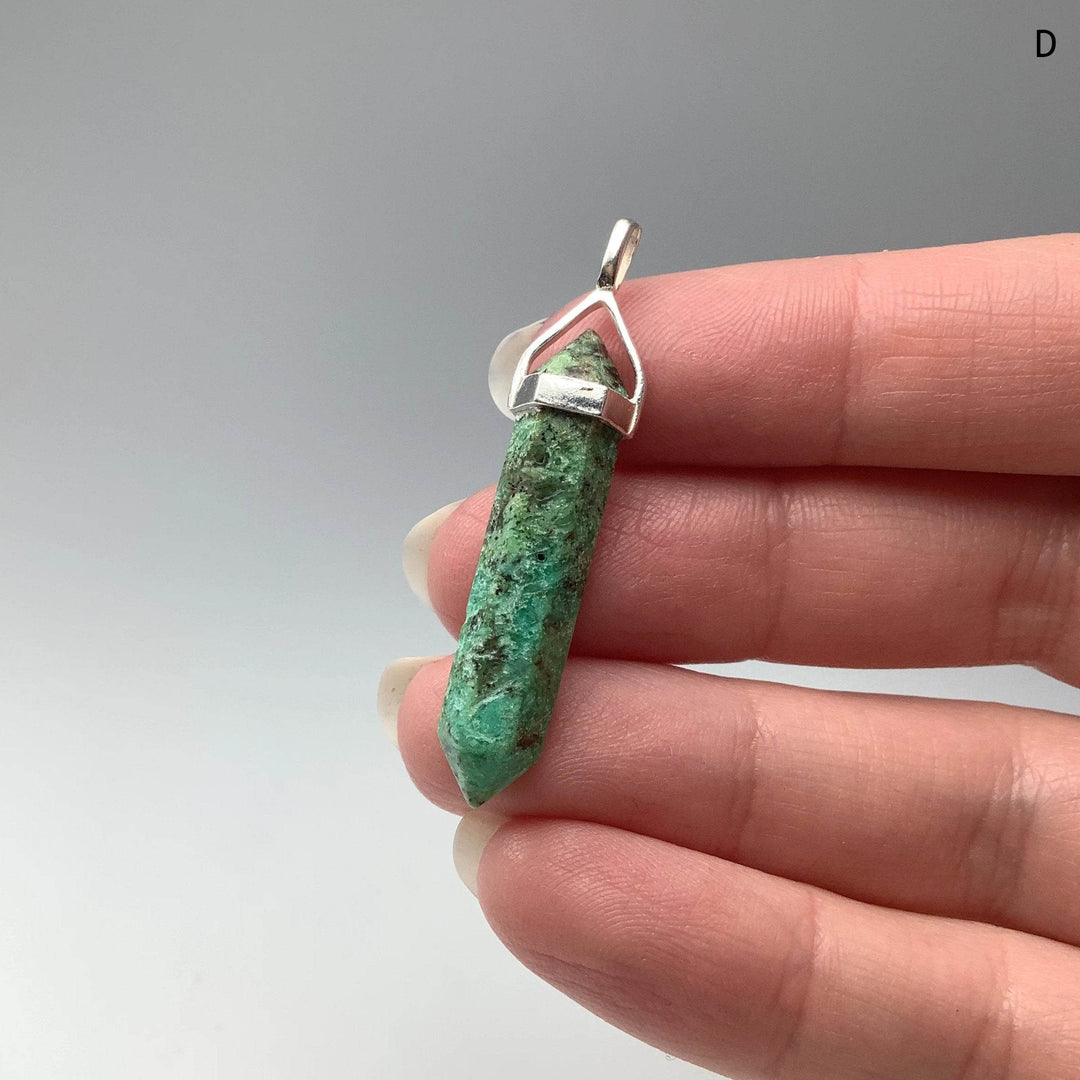 Chrysoprase Double Terminated Point Pendant-Rocks and Gems Canada