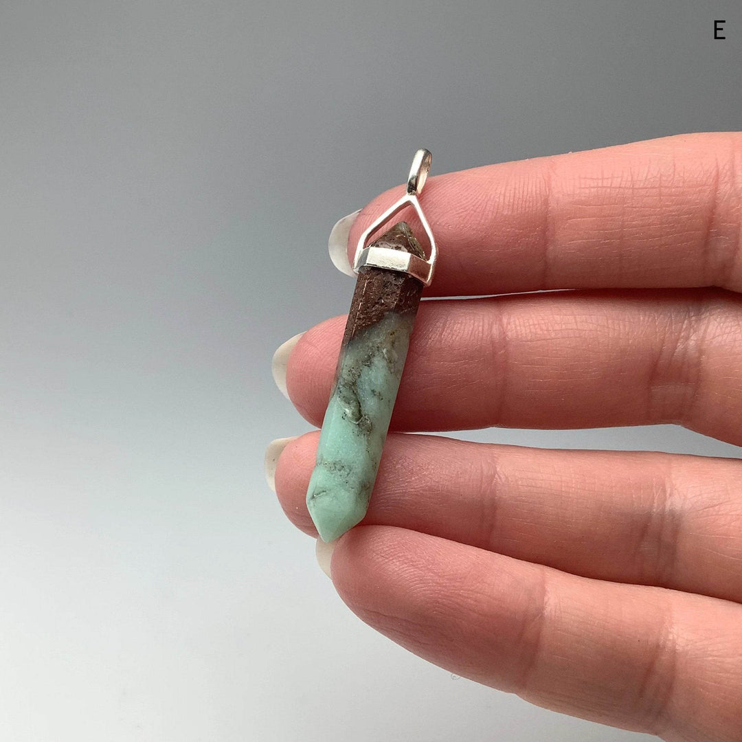 Chrysoprase Double Terminated Point Pendant-Rocks and Gems Canada