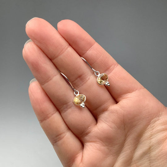 Citrine Dangle Earrings-Rocks and Gems Canada