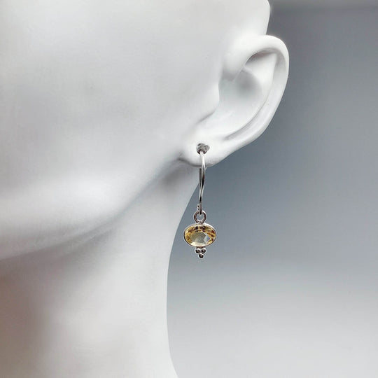 Citrine Dangle Earrings-Rocks and Gems Canada