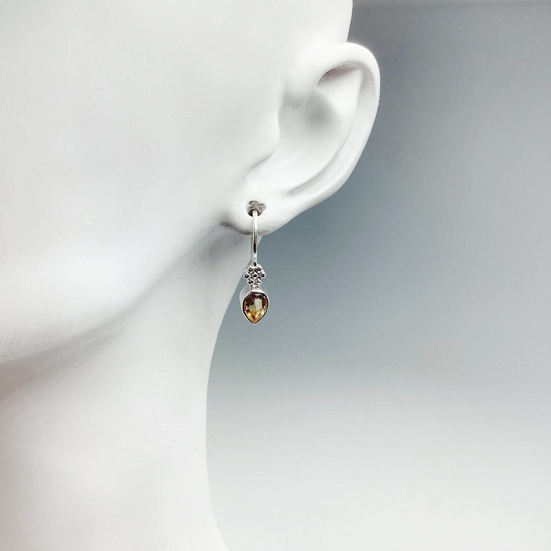 Citrine Dangle Earrings-Rocks and Gems Canada