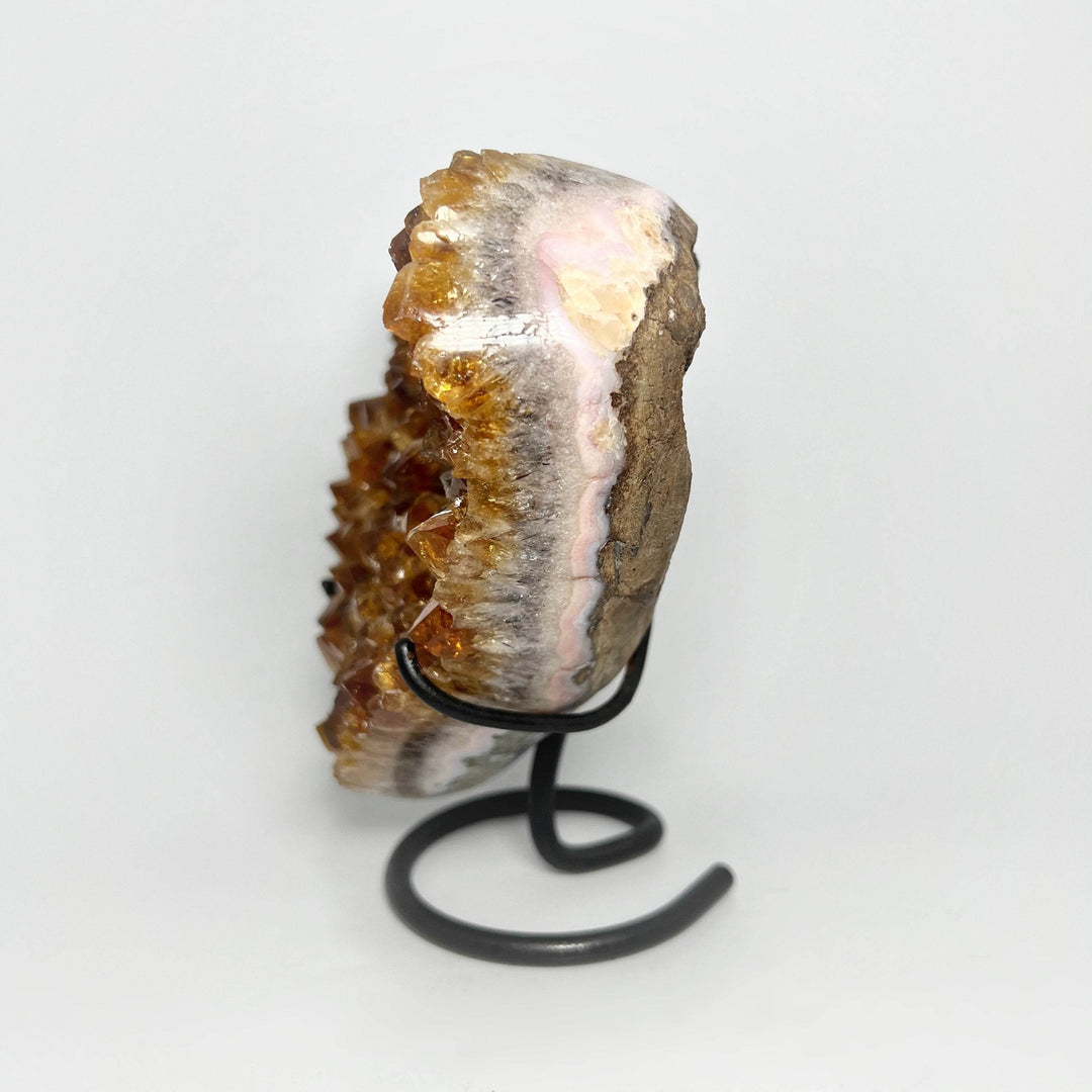 Citrine Druze Cluster Heart On Stand-Rocks and Gems Canada