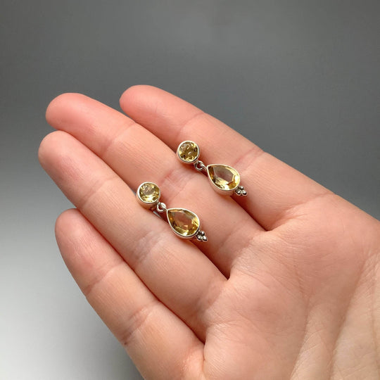 Citrine Stud Earrings-Rocks and Gems Canada