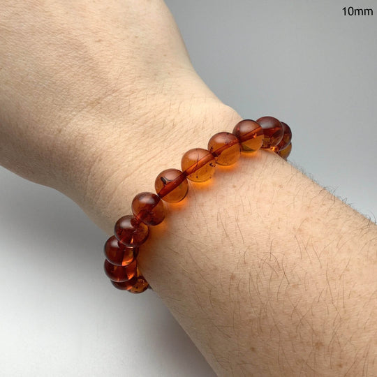Cognac Amber Beaded Bracelet-Rocks and Gems Canada