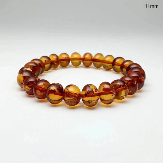 Cognac Amber Beaded Bracelet-Rocks and Gems Canada
