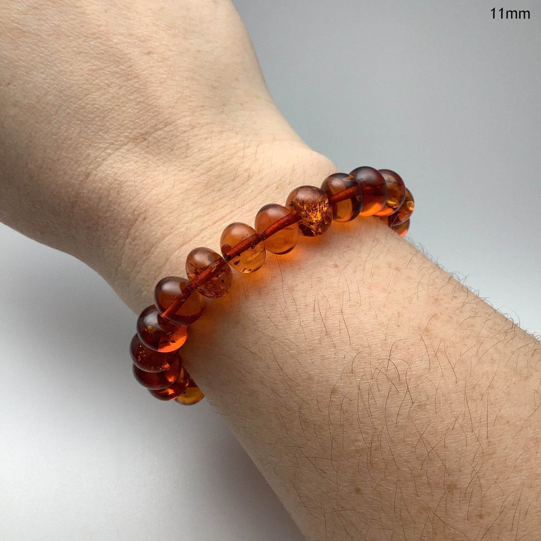 Cognac Amber Beaded Bracelet-Rocks and Gems Canada