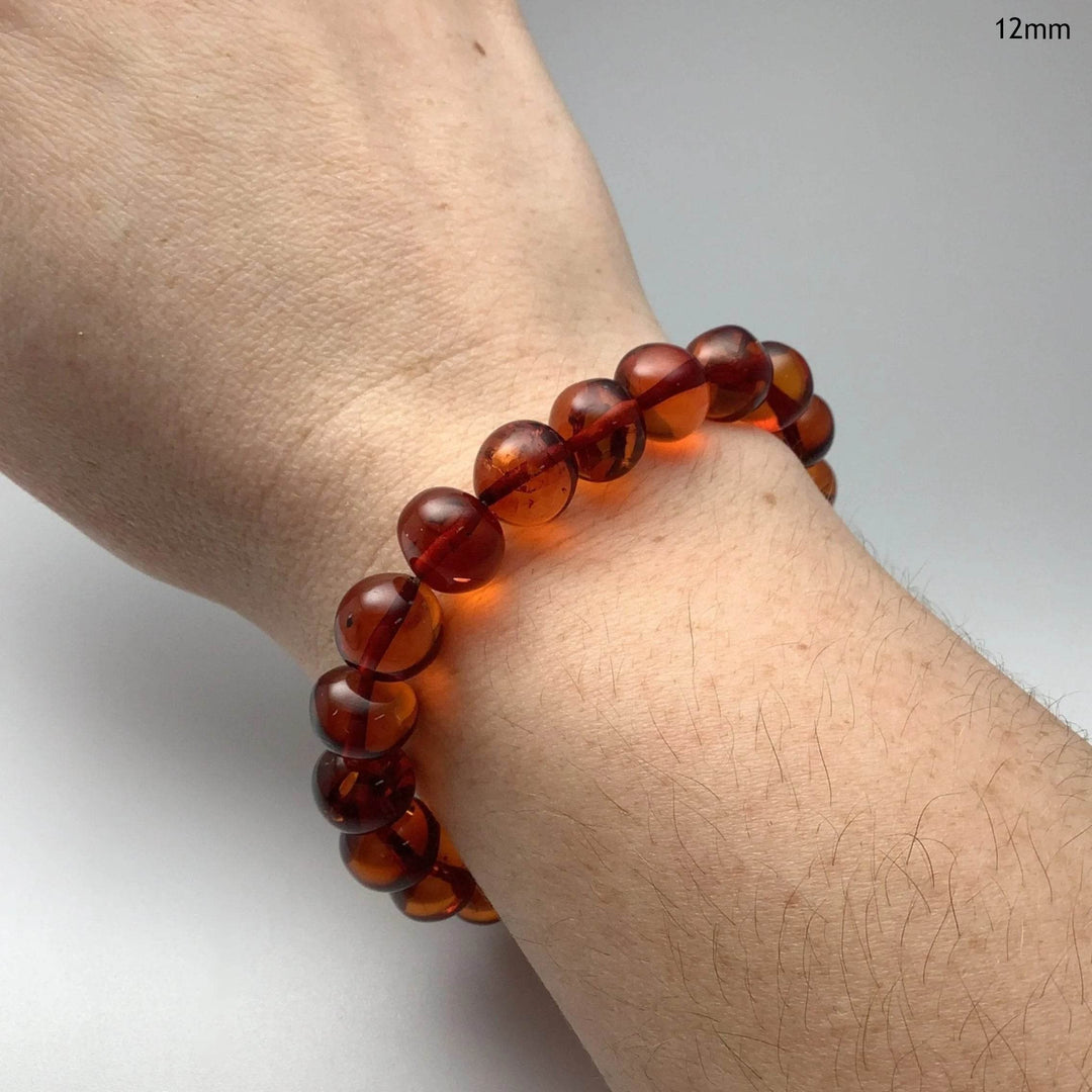 Cognac Amber Beaded Bracelet-Rocks and Gems Canada