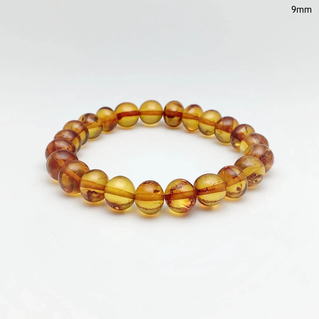 Cognac Amber Beaded Bracelet-Rocks and Gems Canada