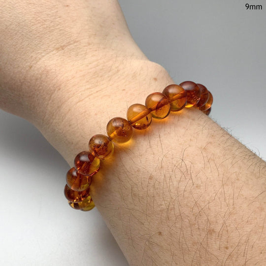 Cognac Amber Beaded Bracelet-Rocks and Gems Canada