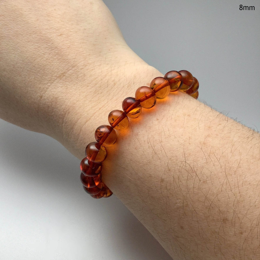 Cognac Amber Beaded Bracelet-Rocks and Gems Canada